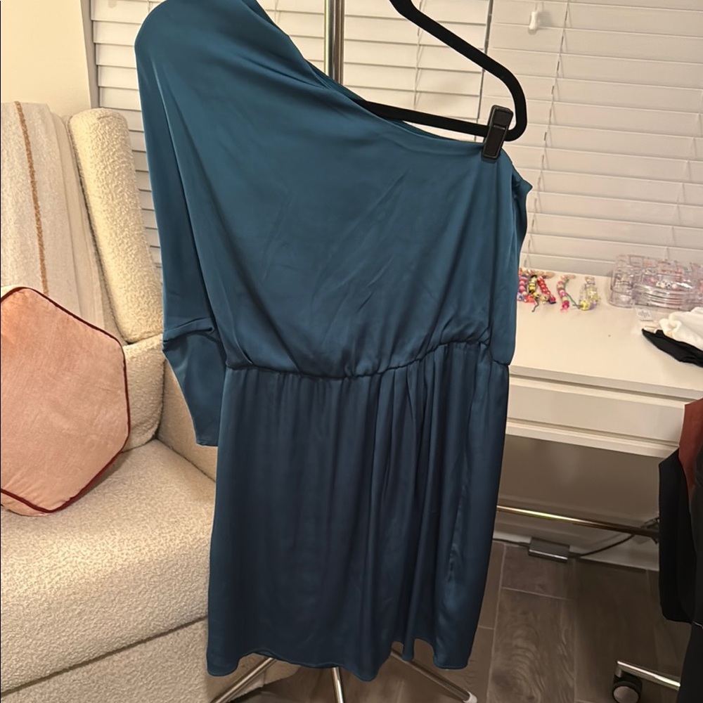 The Limited Teal One-Shoulder Dress